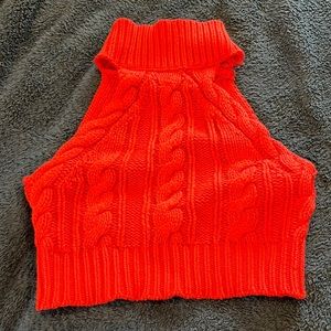 kendall & kylie bright red knit turtle neck